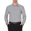 imageJVER Mens Dress Shirts Wrinkle Free Long Sleeve Formal Shirt Solid Business Casual Button Down Shirts for Wedding PromLight Gray