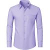 imageJVER Mens Dress Shirts Wrinkle Free Long Sleeve Formal Shirt Solid Business Casual Button Down Shirts for Wedding PromLilac Purple