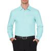 imageJVER Mens Dress Shirts Wrinkle Free Long Sleeve Formal Shirt Solid Business Casual Button Down Shirts for Wedding PromMint Blue