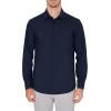 imageJVER Mens Dress Shirts Wrinkle Free Long Sleeve Formal Shirt Solid Business Casual Button Down Shirts for Wedding PromNavy Blue