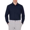 imageJVER Mens Dress Shirts Wrinkle Free Long Sleeve Formal Shirt Solid Business Casual Button Down Shirts for Wedding PromNavy Blue