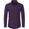 imageJVER Mens Dress Shirts Wrinkle Free Long Sleeve Formal Shirt Solid Business Casual Button Down Shirts for Wedding PromPurple