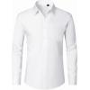 imageJVER Mens Dress Shirts Wrinkle Free Long Sleeve Formal Shirt Solid Business Casual Button Down Shirts for Wedding PromWhite