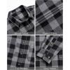 imageJVER Mens Flannel Plaid Shirts Long Sleeve Regular Fit Casual Button Down Checkered Buffalo Plaid Shirt for Fall WinterBlack Grey