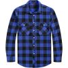 imageJVER Mens Flannel Plaid Shirts Long Sleeve Regular Fit Casual Button Down Checkered Buffalo Plaid Shirt for Fall WinterBlue Black