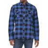 imageJVER Mens Flannel Plaid Shirts Long Sleeve Regular Fit Casual Button Down Checkered Buffalo Plaid Shirt for Fall WinterBlue Black