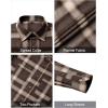 imageJVER Mens Flannel Plaid Shirts Long Sleeve Regular Fit Casual Button Down Checkered Buffalo Plaid Shirt for Fall WinterBrown