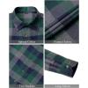 imageJVER Mens Flannel Plaid Shirts Long Sleeve Regular Fit Casual Button Down Checkered Buffalo Plaid Shirt for Fall WinterGreen Navy