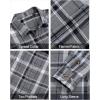 imageJVER Mens Flannel Plaid Shirts Long Sleeve Regular Fit Casual Button Down Checkered Buffalo Plaid Shirt for Fall WinterGrey Black