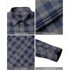 imageJVER Mens Flannel Plaid Shirts Long Sleeve Regular Fit Casual Button Down Checkered Buffalo Plaid Shirt for Fall WinterGrey Navy