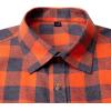 imageJVER Mens Flannel Plaid Shirts Long Sleeve Regular Fit Casual Button Down Checkered Buffalo Plaid Shirt for Fall WinterGrey Orange