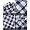 imageJVER Mens Flannel Plaid Shirts Long Sleeve Regular Fit Casual Button Down Checkered Buffalo Plaid Shirt for Fall WinterNavy White