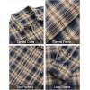 imageJVER Mens Flannel Plaid Shirts Long Sleeve Regular Fit Casual Button Down Checkered Buffalo Plaid Shirt for Fall WinterNavy Yellow
