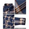 imageJVER Mens Flannel Plaid Shirts Long Sleeve Regular Fit Casual Button Down Checkered Buffalo Plaid Shirt for Fall WinterP Blue