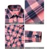 imageJVER Mens Flannel Plaid Shirts Long Sleeve Regular Fit Casual Button Down Checkered Buffalo Plaid Shirt for Fall WinterPink