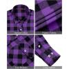 imageJVER Mens Flannel Plaid Shirts Long Sleeve Regular Fit Casual Button Down Checkered Buffalo Plaid Shirt for Fall WinterPurple Black