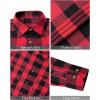 imageJVER Mens Flannel Plaid Shirts Long Sleeve Regular Fit Casual Button Down Checkered Buffalo Plaid Shirt for Fall WinterRed Black