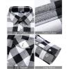 imageJVER Mens Flannel Plaid Shirts Long Sleeve Regular Fit Casual Button Down Checkered Buffalo Plaid Shirt for Fall WinterWhite Black