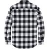 imageJVER Mens Flannel Plaid Shirts Long Sleeve Regular Fit Casual Button Down Checkered Buffalo Plaid Shirt for Fall WinterWhite Black