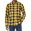 imageJVER Mens Flannel Plaid Shirts Long Sleeve Regular Fit Casual Button Down Checkered Buffalo Plaid Shirt for Fall WinterYellow Black