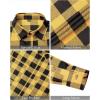 imageJVER Mens Flannel Plaid Shirts Long Sleeve Regular Fit Casual Button Down Checkered Buffalo Plaid Shirt for Fall WinterYellow Black