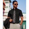 imageJVER Mens Short Sleeve Button Down Shirt Stretch Business Casual Dress Shirts Solid Summer Wedding Prom TopsBlack