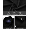 imageJVER Mens Short Sleeve Button Down Shirt Stretch Business Casual Dress Shirts Solid Summer Wedding Prom TopsBlack