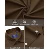 imageJVER Mens Short Sleeve Button Down Shirt Stretch Business Casual Dress Shirts Solid Summer Wedding Prom TopsBrown