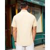 imageJVER Mens Short Sleeve Button Down Shirt Stretch Business Casual Dress Shirts Solid Summer Wedding Prom TopsCream Ivory