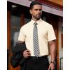 imageJVER Mens Short Sleeve Button Down Shirt Stretch Business Casual Dress Shirts Solid Summer Wedding Prom TopsCream Ivory