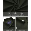 imageJVER Mens Short Sleeve Button Down Shirt Stretch Business Casual Dress Shirts Solid Summer Wedding Prom TopsDark Green