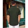 imageJVER Mens Short Sleeve Button Down Shirt Stretch Business Casual Dress Shirts Solid Summer Wedding Prom TopsDark Green