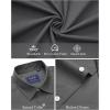 imageJVER Mens Short Sleeve Button Down Shirt Stretch Business Casual Dress Shirts Solid Summer Wedding Prom TopsDark Grey