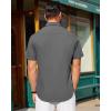 imageJVER Mens Short Sleeve Button Down Shirt Stretch Business Casual Dress Shirts Solid Summer Wedding Prom TopsDark Grey
