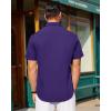 imageJVER Mens Short Sleeve Button Down Shirt Stretch Business Casual Dress Shirts Solid Summer Wedding Prom TopsDark Purple