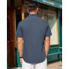 imageJVER Mens Short Sleeve Button Down Shirt Stretch Business Casual Dress Shirts Solid Summer Wedding Prom TopsGrayish Blue
