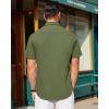 imageJVER Mens Short Sleeve Button Down Shirt Stretch Business Casual Dress Shirts Solid Summer Wedding Prom TopsGreen