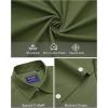 imageJVER Mens Short Sleeve Button Down Shirt Stretch Business Casual Dress Shirts Solid Summer Wedding Prom TopsGreen