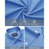 imageJVER Mens Short Sleeve Button Down Shirt Stretch Business Casual Dress Shirts Solid Summer Wedding Prom TopsMisty Blue