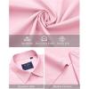 imageJVER Mens Short Sleeve Button Down Shirt Stretch Business Casual Dress Shirts Solid Summer Wedding Prom TopsPink