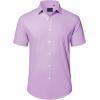 imageJVER Mens Short Sleeve Button Down Shirt Stretch Business Casual Dress Shirts Solid Summer Wedding Prom TopsPurple