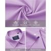 imageJVER Mens Short Sleeve Button Down Shirt Stretch Business Casual Dress Shirts Solid Summer Wedding Prom TopsPurple