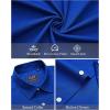 imageJVER Mens Short Sleeve Button Down Shirt Stretch Business Casual Dress Shirts Solid Summer Wedding Prom TopsRoyal Blue