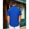imageJVER Mens Short Sleeve Button Down Shirt Stretch Business Casual Dress Shirts Solid Summer Wedding Prom TopsRoyal Blue