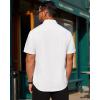 imageJVER Mens Short Sleeve Button Down Shirt Stretch Business Casual Dress Shirts Solid Summer Wedding Prom TopsWhite