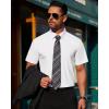 imageJVER Mens Short Sleeve Button Down Shirt Stretch Business Casual Dress Shirts Solid Summer Wedding Prom TopsWhite