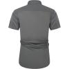 imageJVER Mens Short Sleeve Dress Shirts with Pocket Casual Button Down Shirt WrinkleFree Stretch Business ShirtsGrey