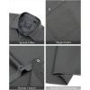 imageJVER Mens Short Sleeve Dress Shirts with Pocket Casual Button Down Shirt WrinkleFree Stretch Business ShirtsGrey