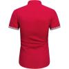 imageJVER Mens Short Sleeve Dress Shirts with Pocket Casual Button Down Shirt WrinkleFree Stretch Business ShirtsRed Style