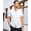 imageJVER Mens Short Sleeve Dress Shirts with Pocket Casual Button Down Shirt WrinkleFree Stretch Business ShirtsWhite Black